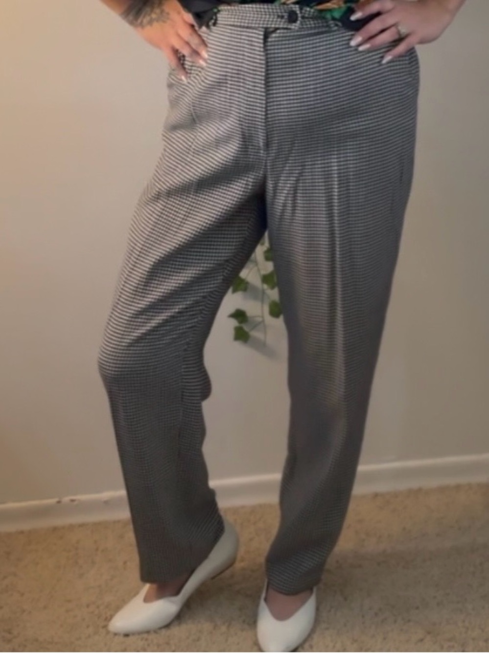 Classic Black & White Houndstooth women’s Dress Pants